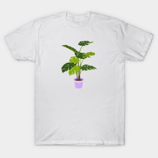 Potted Monstera Plant Purple T-Shirt